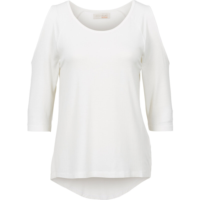 BODYFLIRT T-shirt manches 3/4 blanc femme - bonprix