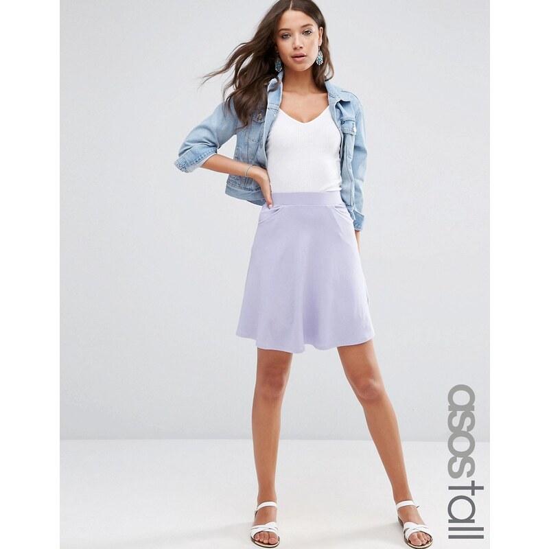 ASOS TALL - Jupe patineuse à poches - Violet