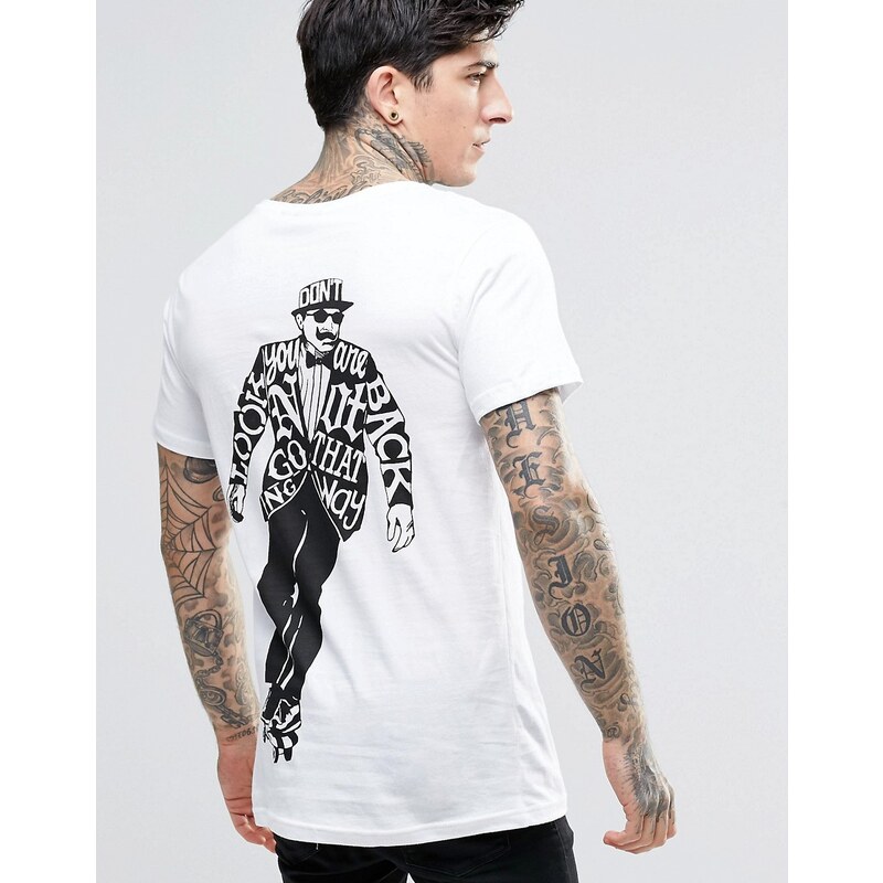 Dr Denim - T-shirt à imprimé Patrick et skate au dos - Blanc - Blanc