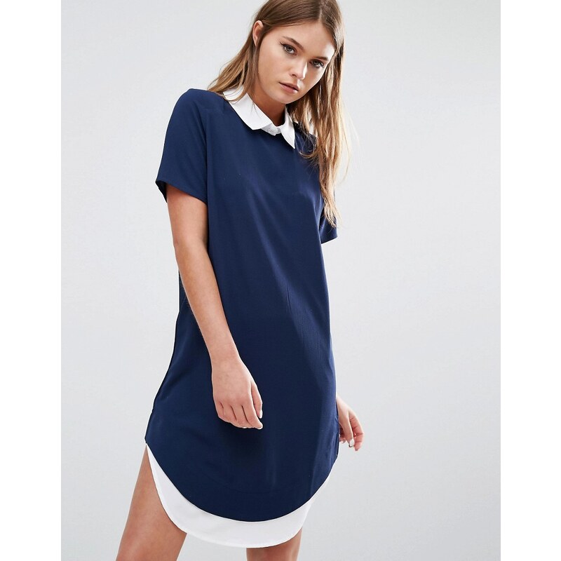 Fashion Union - Robe chemise 2 en 1 - Bleu