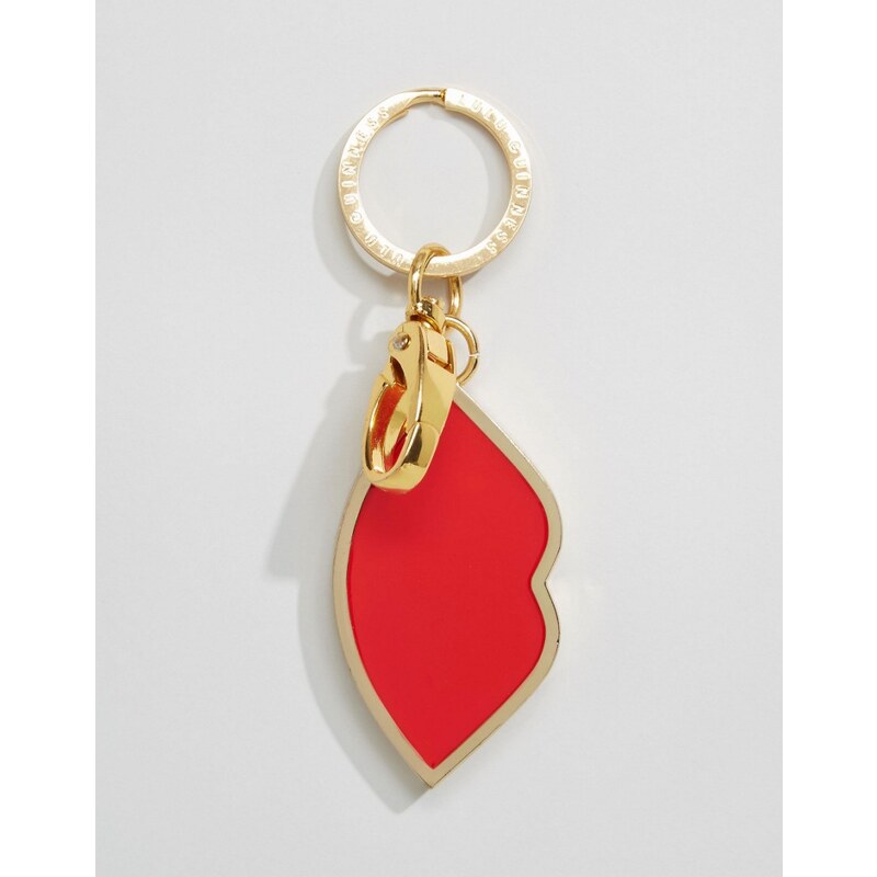 Lulu Guinness - Porte-clés motif lèvres en émail - Rouge