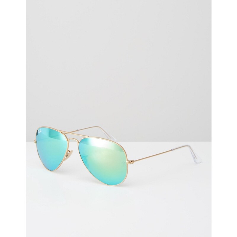 Ray-Ban - Lunettes de soleil style aviateur avec verres teintés 0RB3025 - Doré