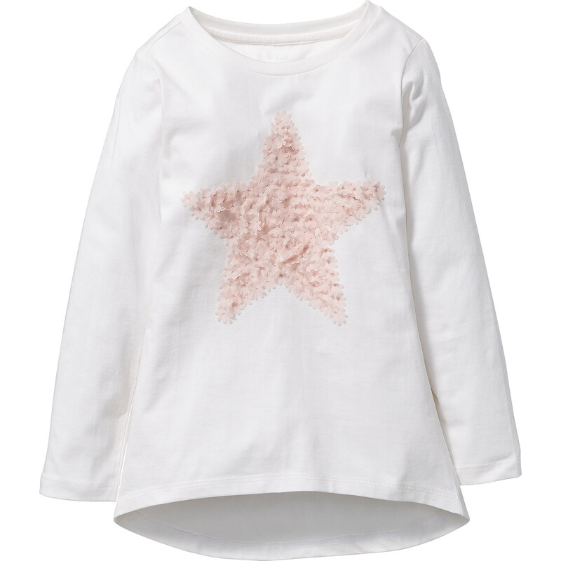bpc bonprix collection T-shirt manches longues avec application, T. 116/122-164/170 blanc enfant - bonprix