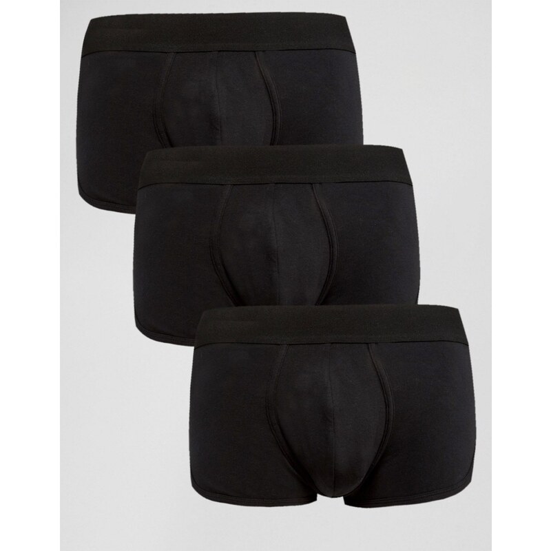 ASOS - Lot de 3 caleçons taille basse en tissu ultra stretch avec coutures en U - Noir - Noir