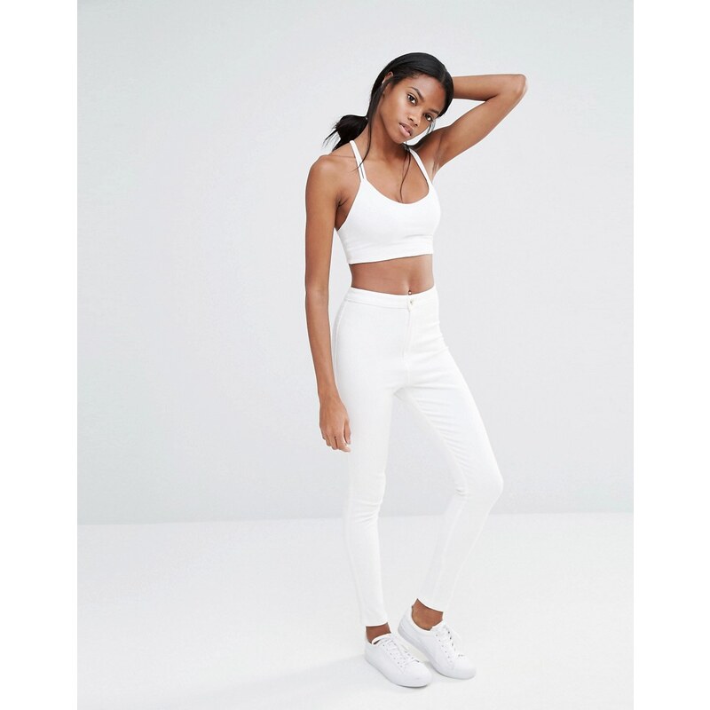 Missguided - Vice - Jean skinny taille haute super stretch - Blanc