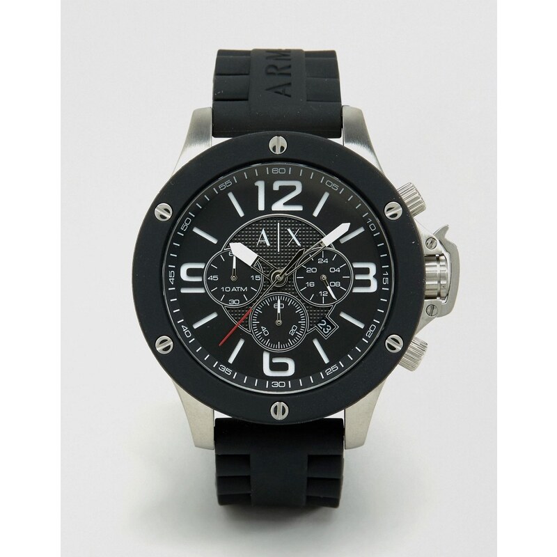 Armani Exchange - AX1522 - Montre chronographe avec bracelet en silicone - Noir