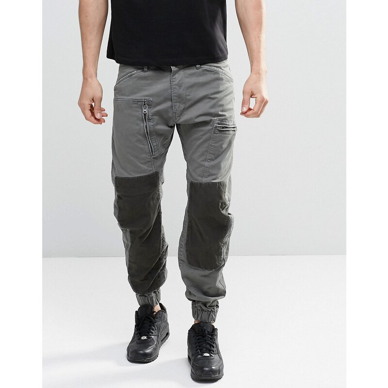G-Star - Powel 3D - Pantalon cargo fuselé resserré aux chevilles à empiècements contrastés - Vert