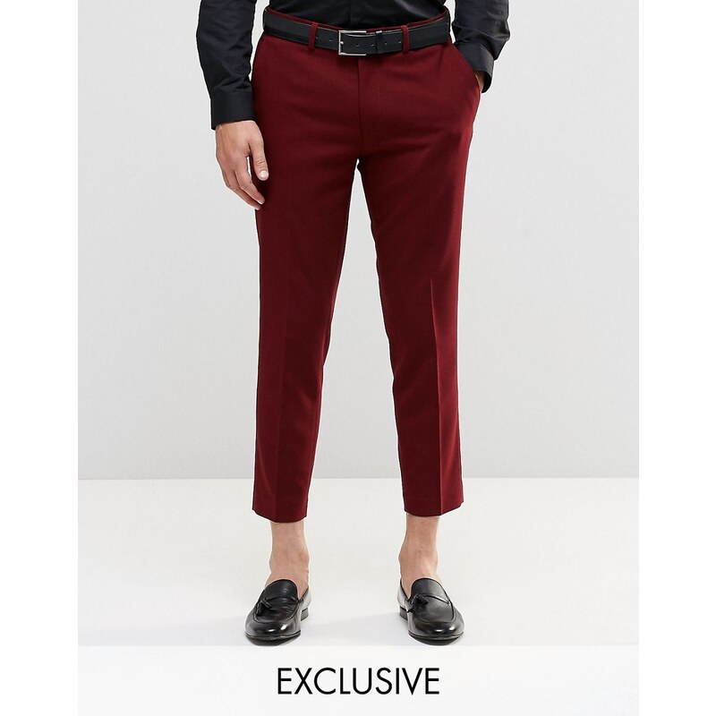 Only & Sons - Pantalon skinny et stretch coupe courte - Rouge