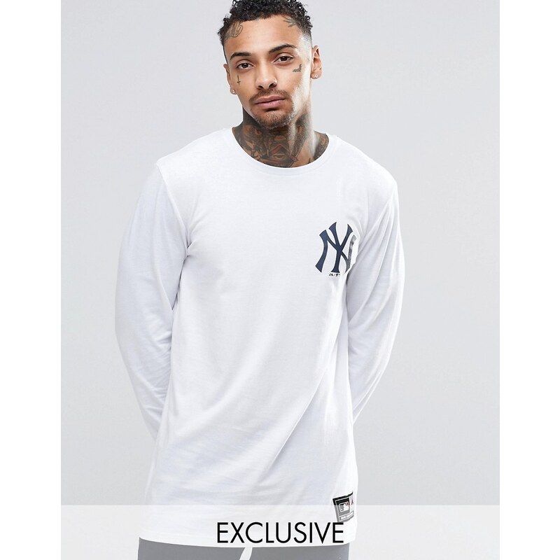 Majestic - New York Yankees - T-shirt manches longues exclusivité ASOS - Blanc