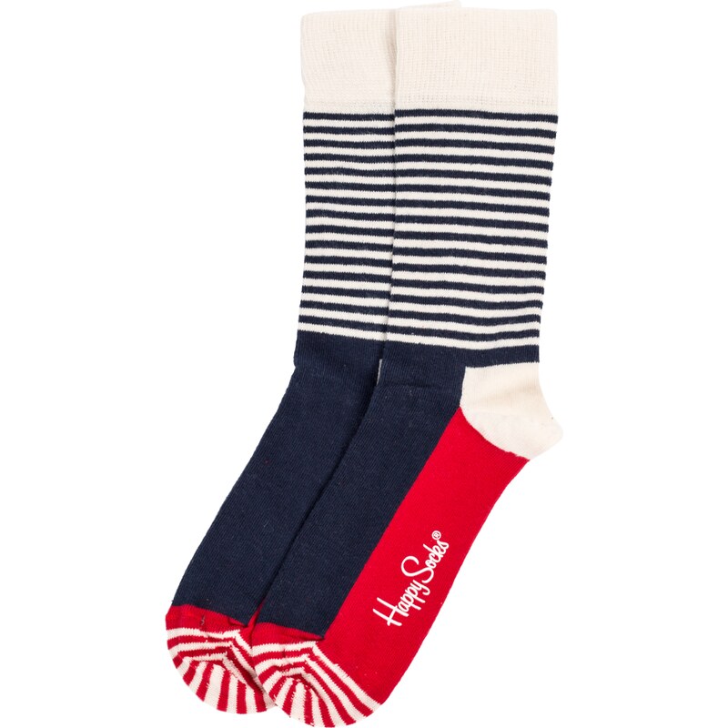 Happy Socks Chaussettes Chaussettes Demi-rayures Bleu Blanc Rouge Homme