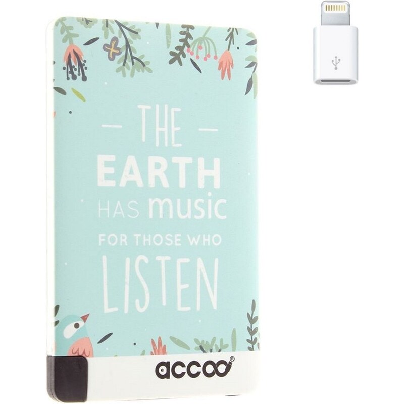 Accoo Earth is Music - Chargeur Nomade pour Smartphones - bleu clair