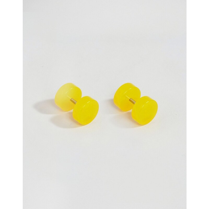 ASOS - Élargisseurs d'oreilles avec pierre aspect semi-précieux - Ambre - Jaune