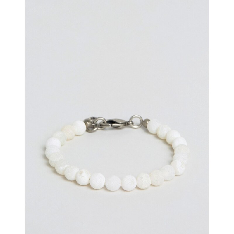 Seven London - Bracelet de perles exclusivité ASOS - Blanc