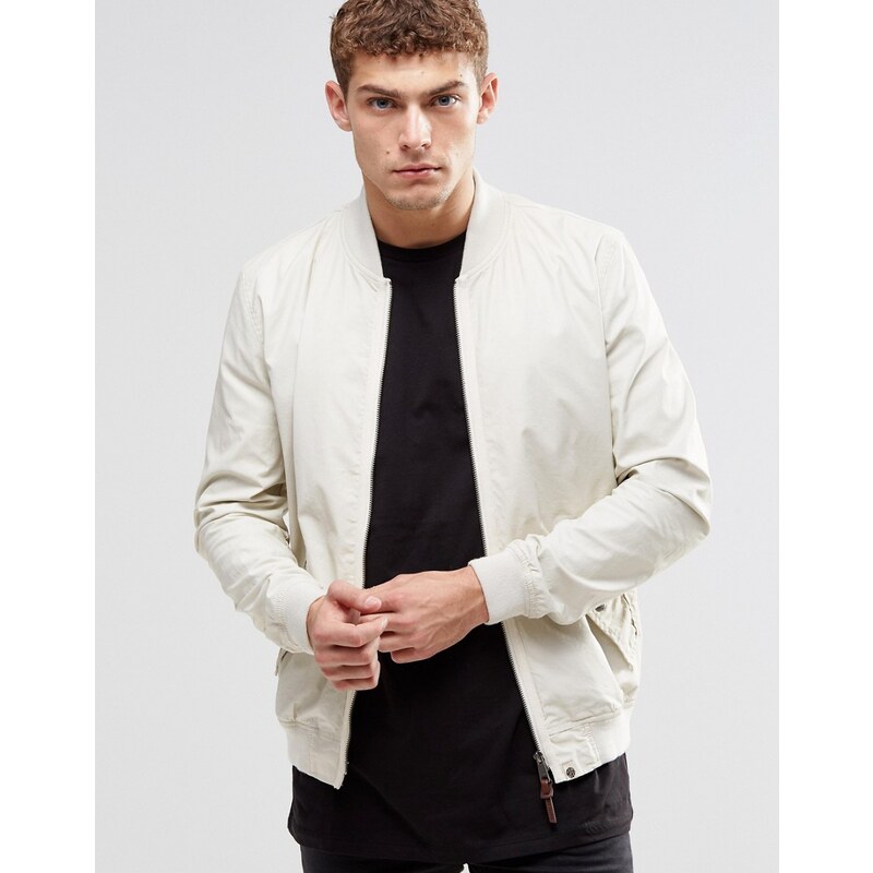 Pretty Green - Bomber - Blanc - Taupe