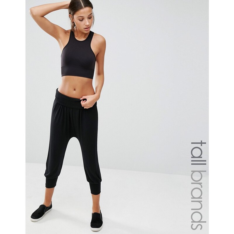 Y.A.S Tall - Lilly - Pantalon de jogging court style sarouel en jersey - Noir