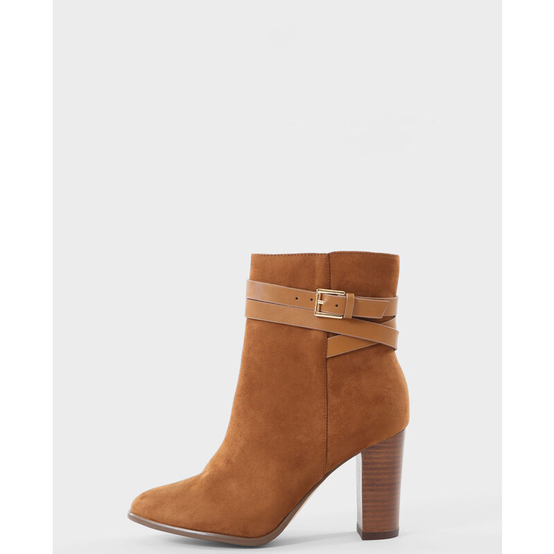 Boots talon carré marron -30% Femme - Couleur marron - Taille 37 -PIMKIE- SOLDES HIVER 2017
