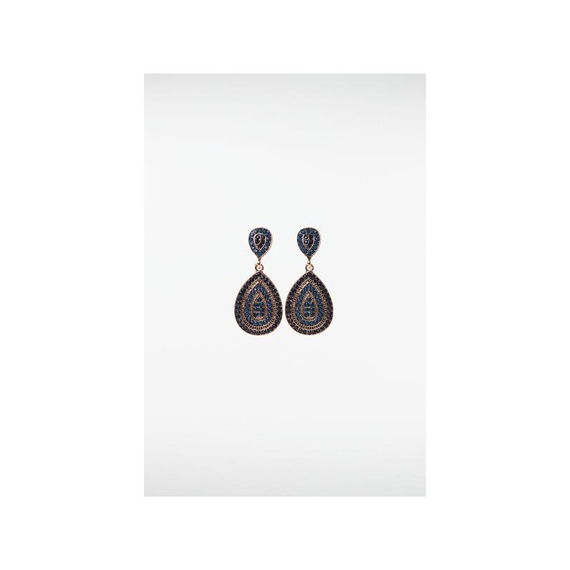Boucles d'oreilles femme gouttes pierres Bleu Acrylique - Femme Taille TU - Bonobo
