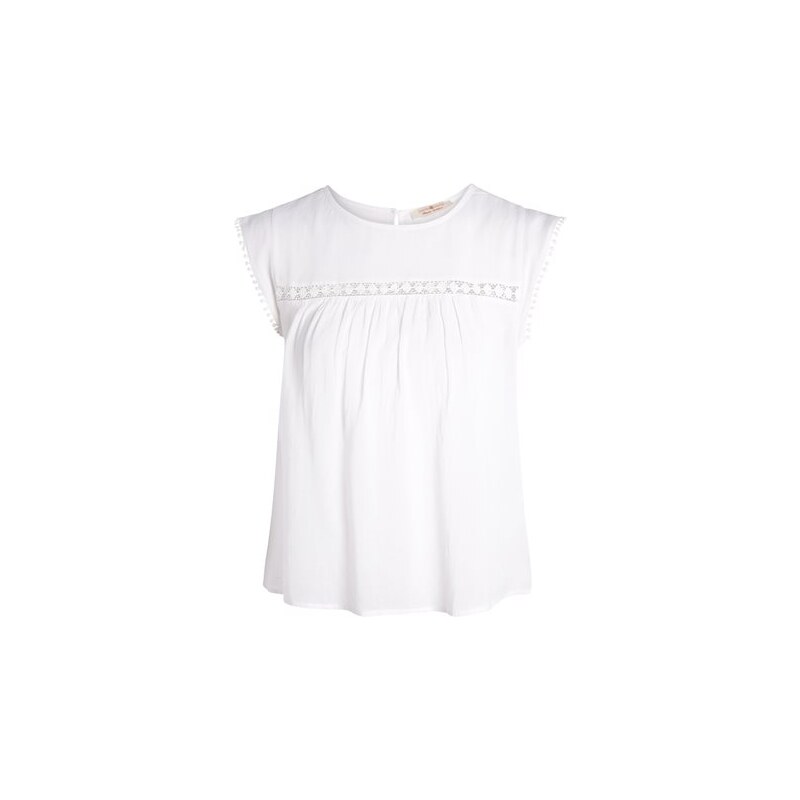 Blouse effet plissé macramé Blanc Coton - Femme Taille 4 - Cache Cache
