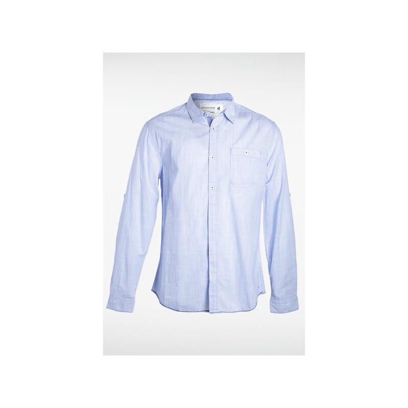 Chemise homme micro rayures Bleu Coton - Homme Taille L - Bonobo