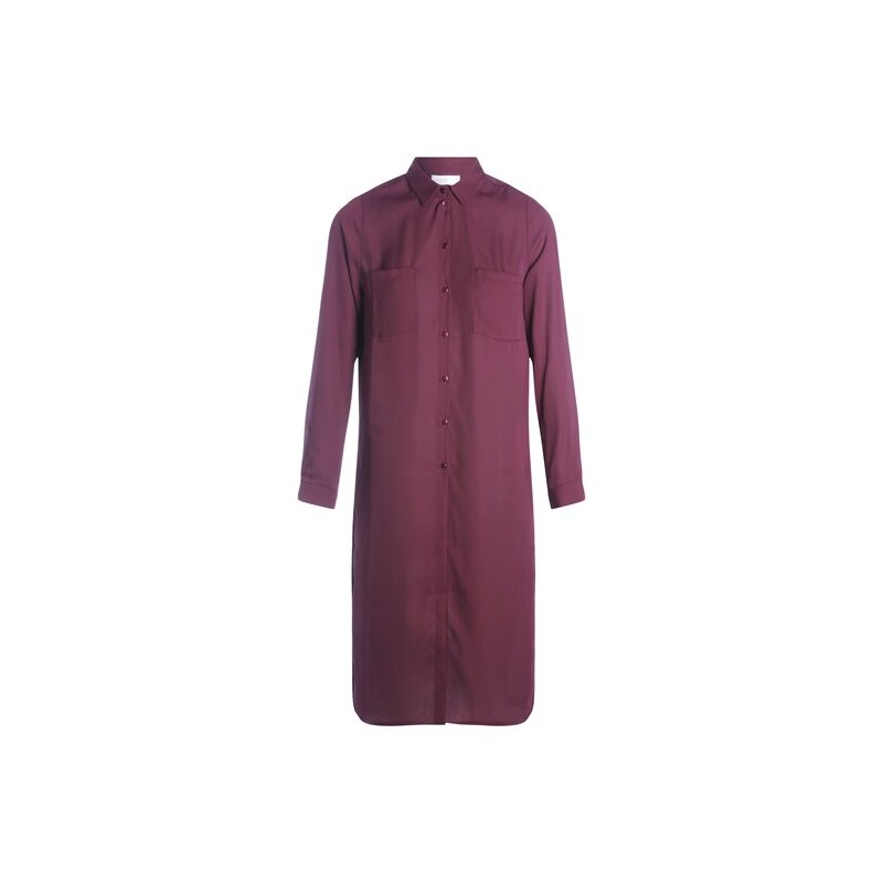 Chemise longue coloris uni Violet Polyester - Femme Taille 1 - Cache Cache