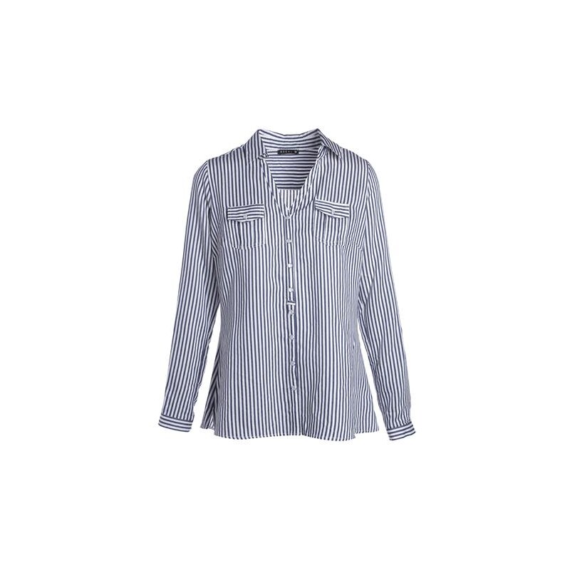 Chemise rayée boutonnée Bleu Viscose - Femme Taille 38 - Bréal