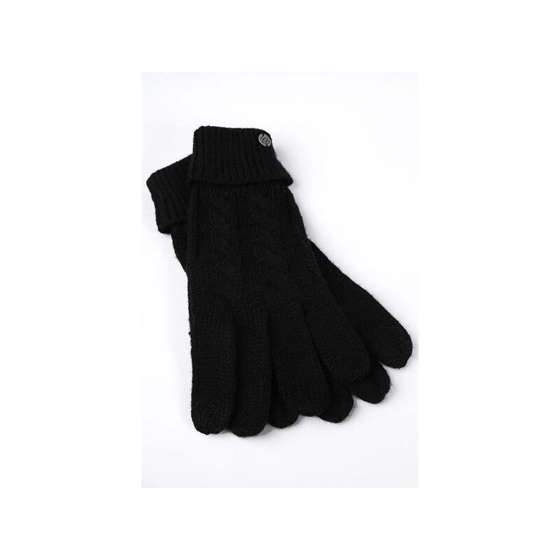 Gants femme maille pour écran tactile Noir Acrylique - Femme Taille TU - Bonobo