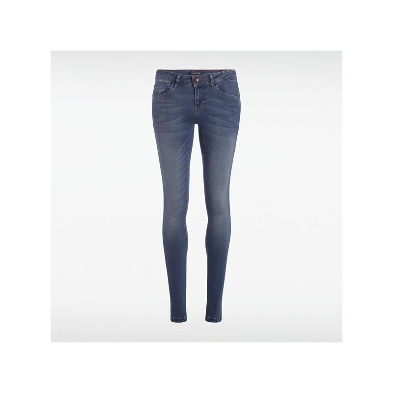 Jeans femme skinny embossage Bleu Coton - Femme Taille 42 - Bonobo