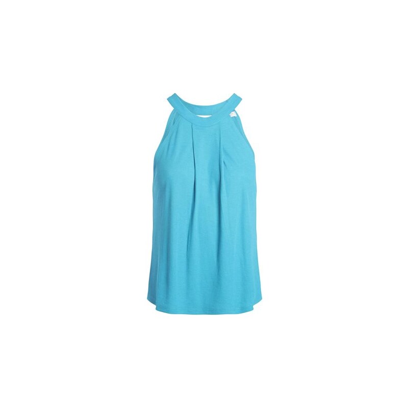 Débardeur maille côtelée plissé Bleu Viscose - Femme Taille 0 - Cache Cache