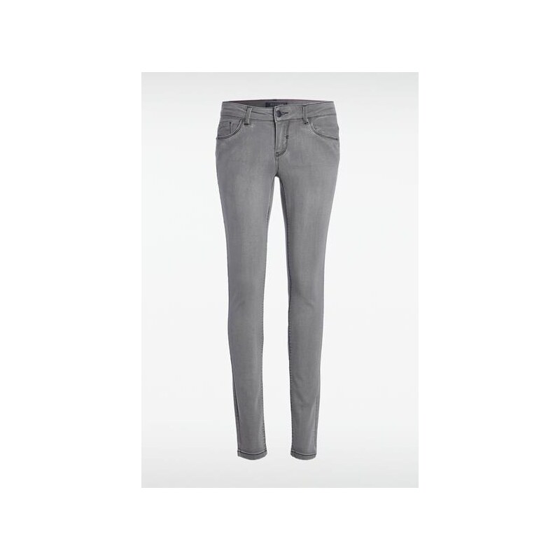 Jeans femme skinny pinces Gris Coton - Femme Taille 42 - Bonobo