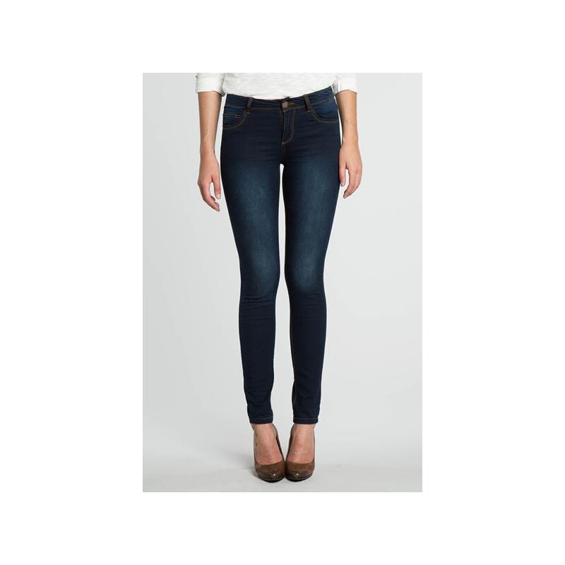 Jeans femme skinny SILAO 5 poches Bleu Coton - Femme Taille 34 - Bonobo