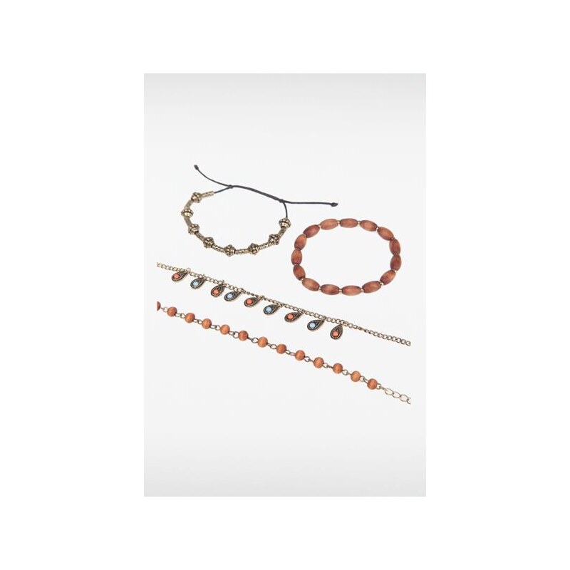 Bracelets fantaisie perles et métal Métal Bois - Femme Taille TU - Bonobo