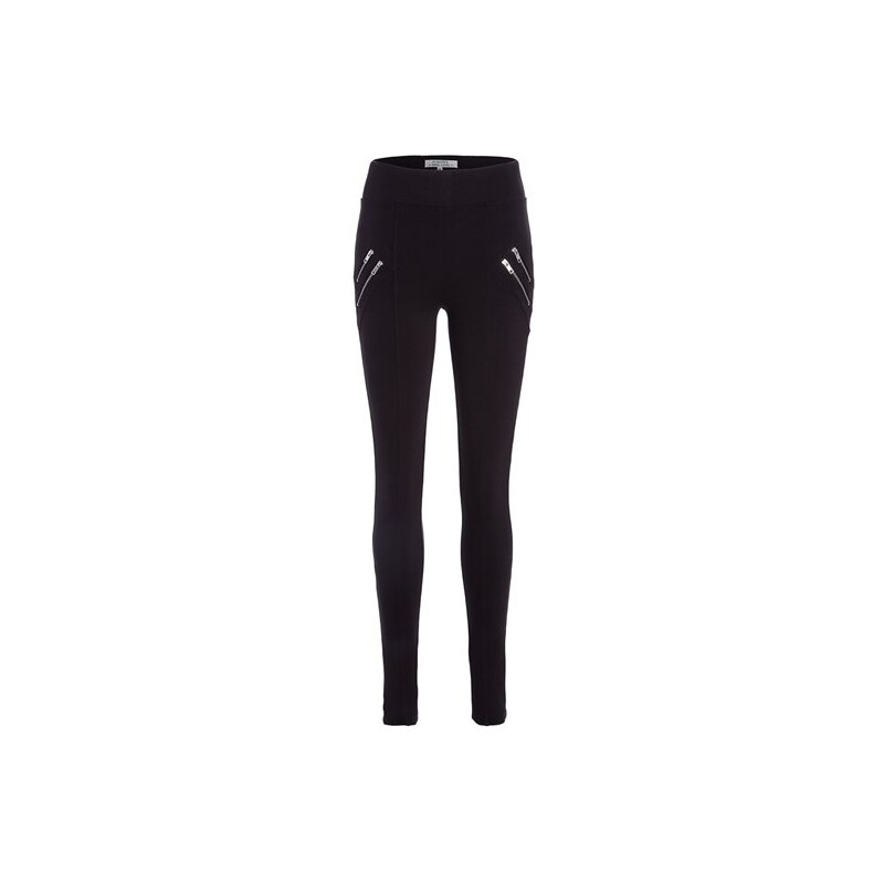 Jegging coutures zips Noir Viscose - Femme Taille 34 - Cache Cache