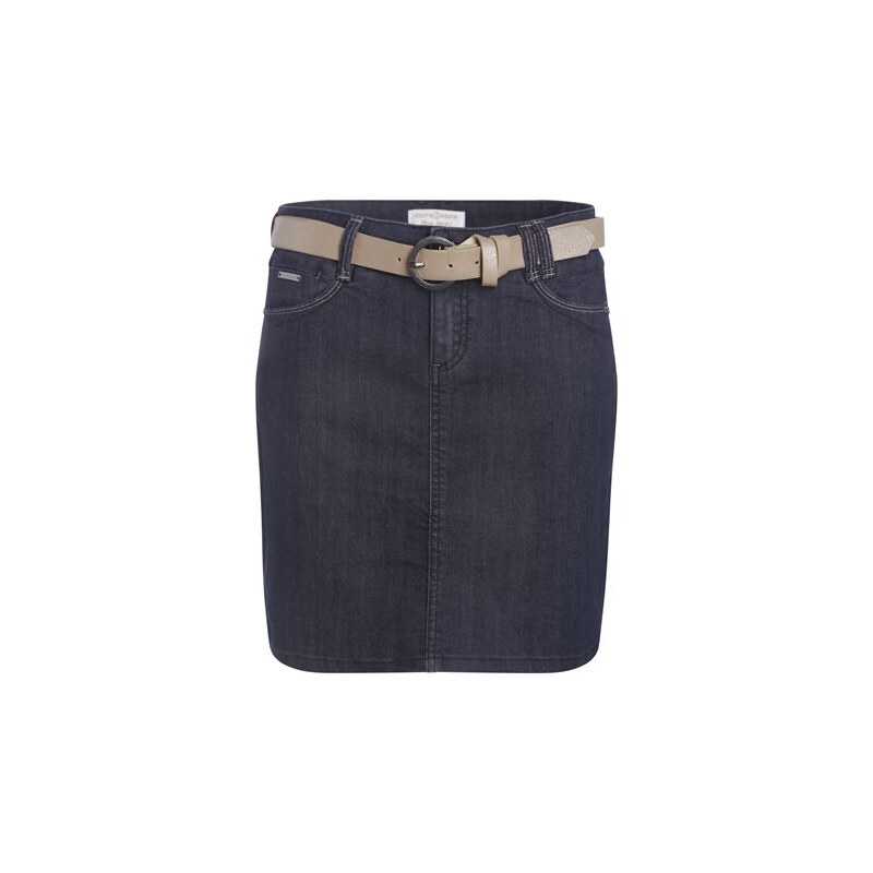 Jupe en jean droite avec ceinture Bleu Polyester - Femme Taille 42 - Cache Cache