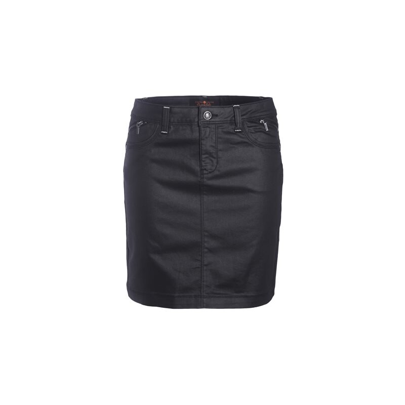 Jupe enduite coupe droite Noir Coton - Femme Taille 42 - Cache Cache