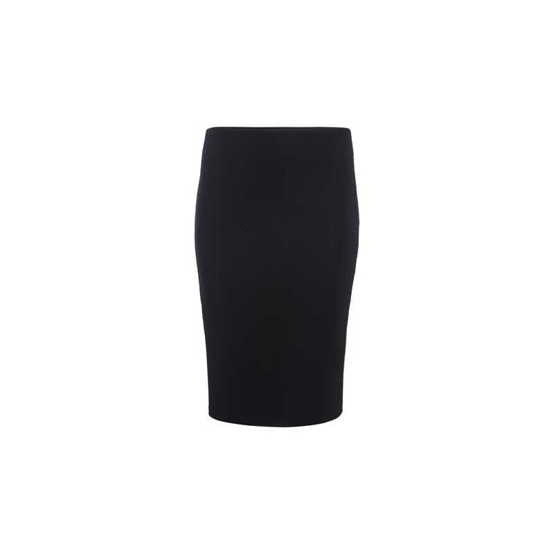 Jupe midi moulante tissu ottoman Noir Polyester - Femme Taille 36 - Cache Cache