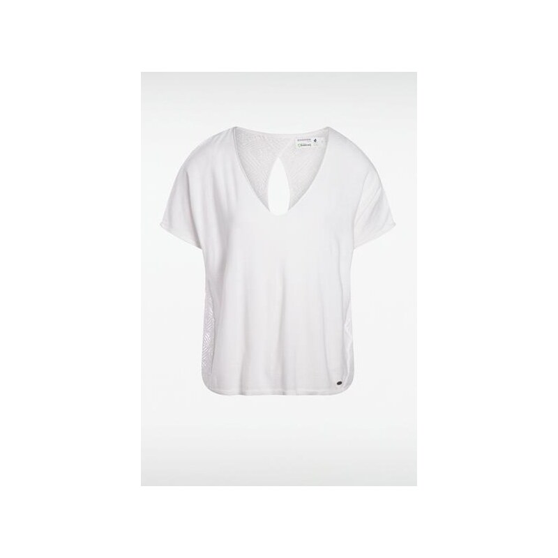 T-shirt femme fluide dos goutte d'eau Blanc Coton - Femme Taille XL - Bonobo