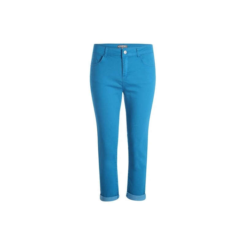 Pantalon 7/8ème uni Bleu Coton - Femme Taille 34 - Cache Cache
