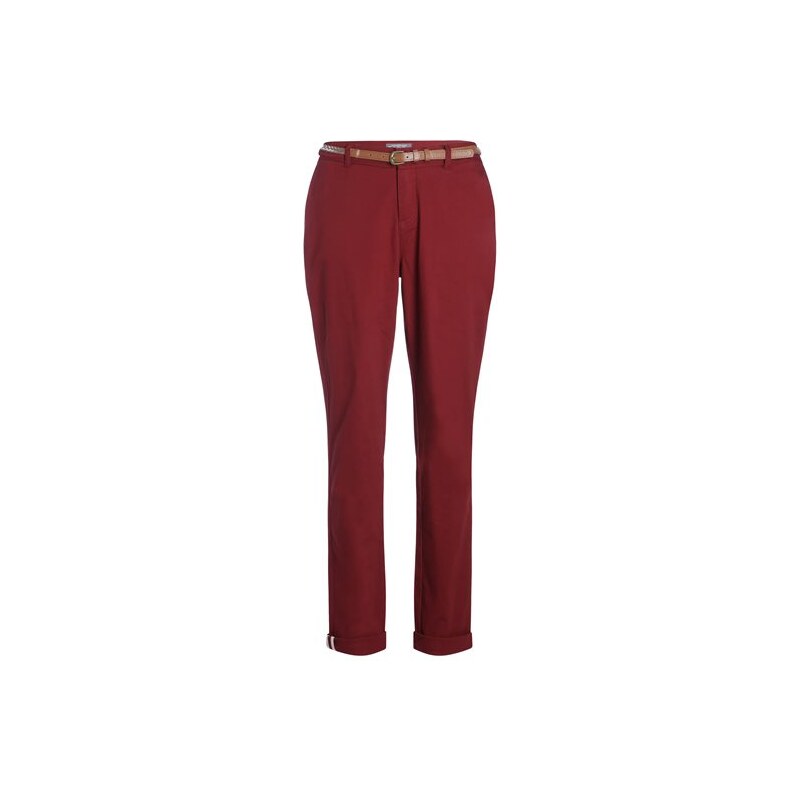 Pantalon chino avec ceinture Rouge Coton - Femme Taille 34 - Cache Cache