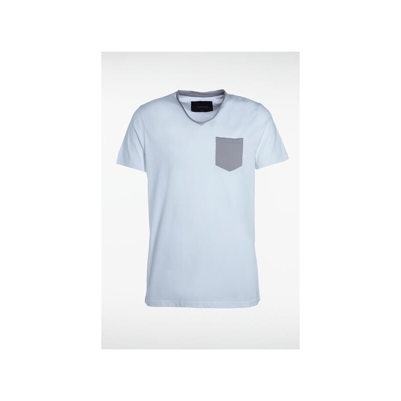 T-shirt homme manches courtes bicolore Blanc Coton - Homme Taille L - Bonobo