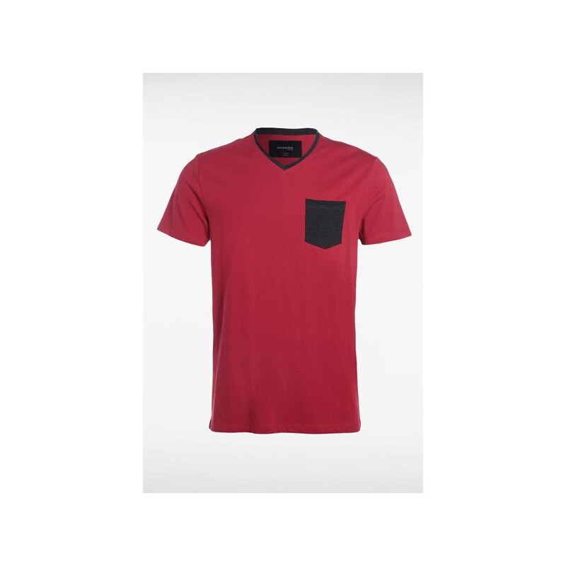 T-shirt homme manches courtes bicolore Rouge Coton - Homme Taille S - Bonobo