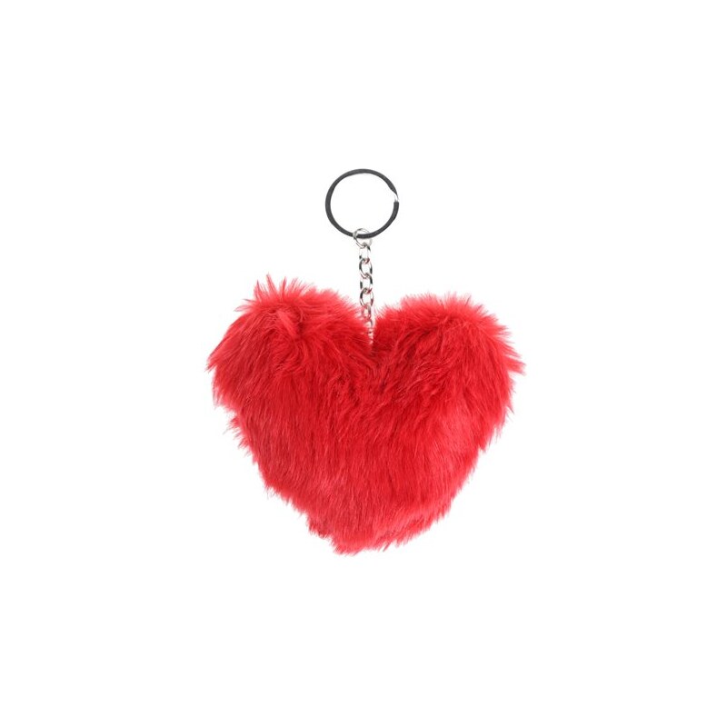 Porte-clé forme coeur fourrure Rouge Polyester - Femme Taille T.U - Cache Cache