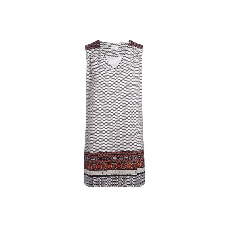 Robe motif géométrique détails colorés Marron Polyester - Femme Taille 38 - Cache Cache