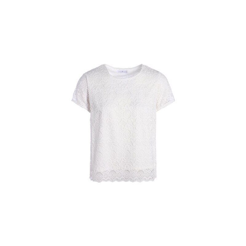 Top dentelle manches courtes Blanc Polyester - Femme Taille 4 - Cache Cache