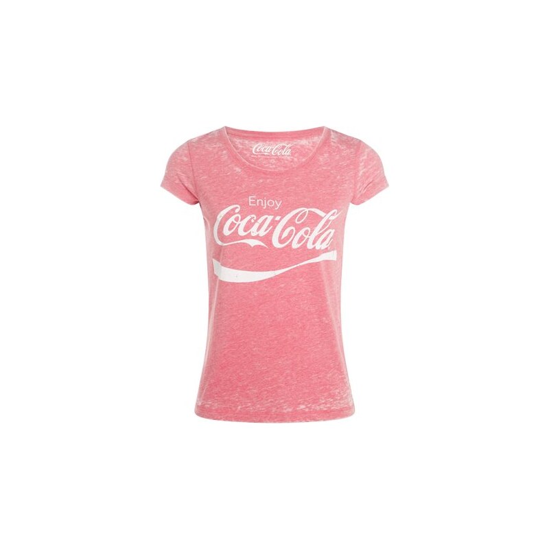 T-shirt coca cola maille chinée Rouge Coton - Femme Taille 0 - Cache Cache
