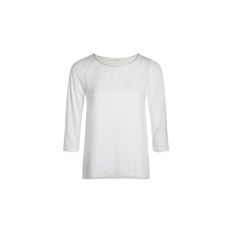 T-shirt droit liseré col Beige Polyester - Femme Taille 3 - Cache Cache