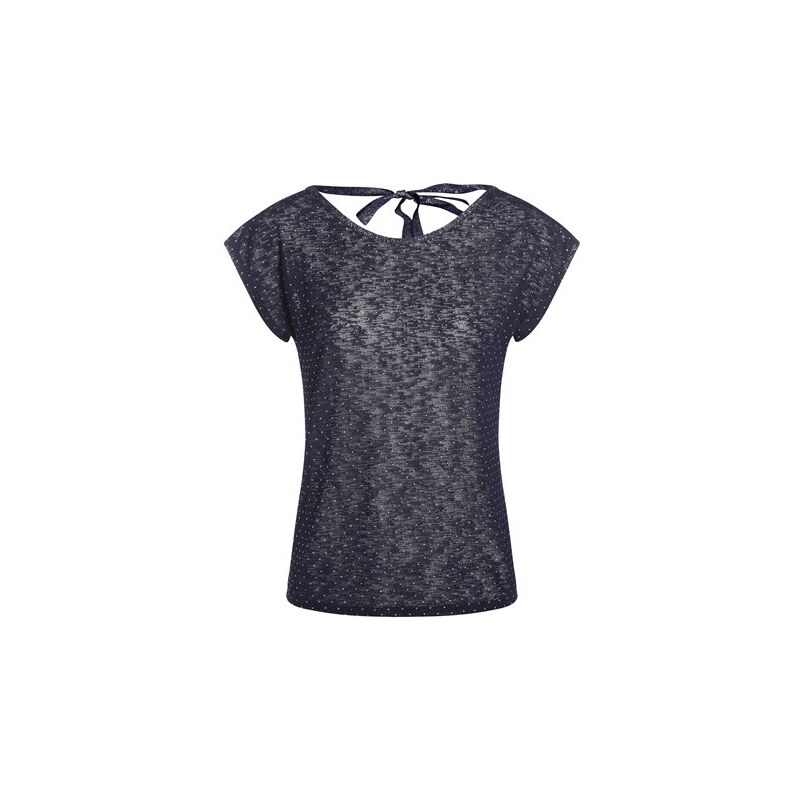T-shirt manches courtes découpe dos Bleu Elasthanne - Femme Taille 1 - Cache Cache