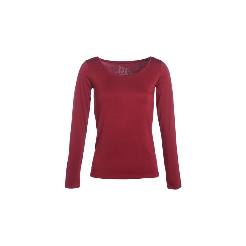T-shirt col rond manches longues Rouge Elasthanne - Femme Taille 0 - Cache Cache
