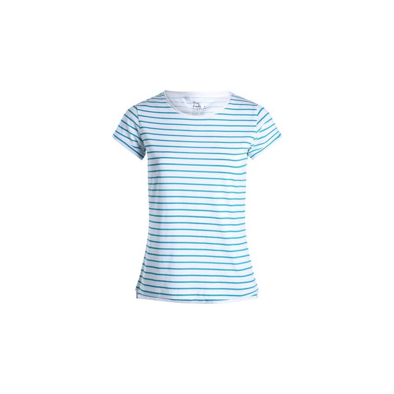 T-shirt marinière maille chinée Bleu Coton - Femme Taille 0 - Cache Cache