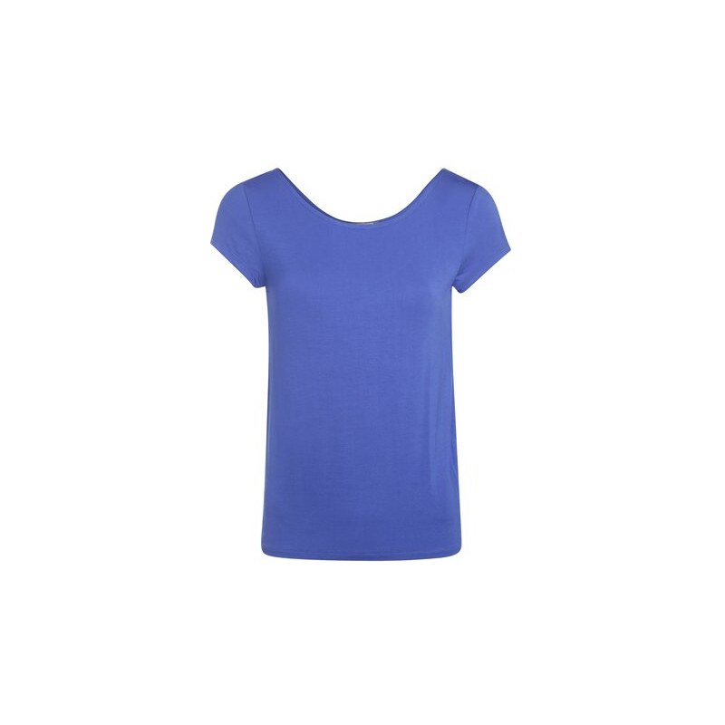 T-shirt réversible dos échancré Bleu Elasthanne - Femme Taille 0 - Cache Cache