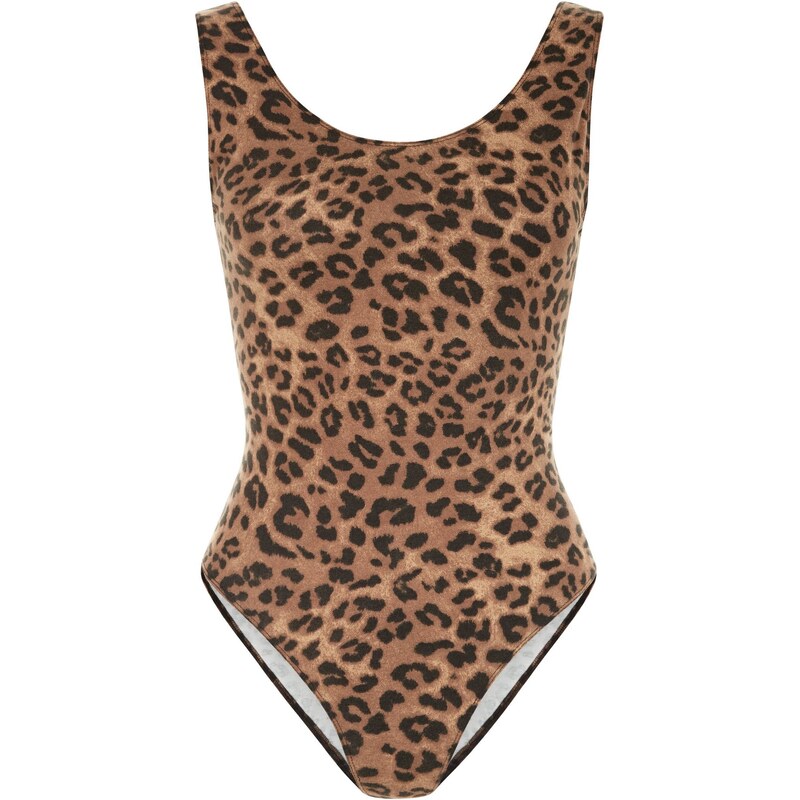 New Look Body marron Petite à imprimé léopard